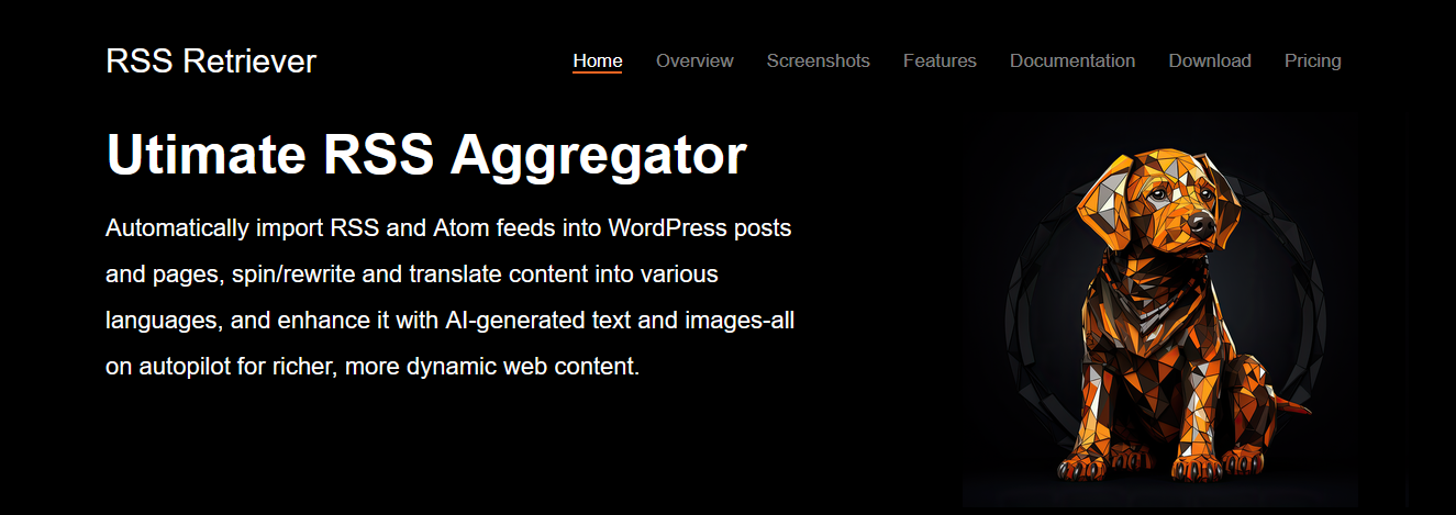 Automatically import RSS and Atom feeds into WordPress posts and pages, spin/rewrite and translate content into various languages, and enhance it with AI-generated text and images-all on autopilot for richer, more dynamic web content