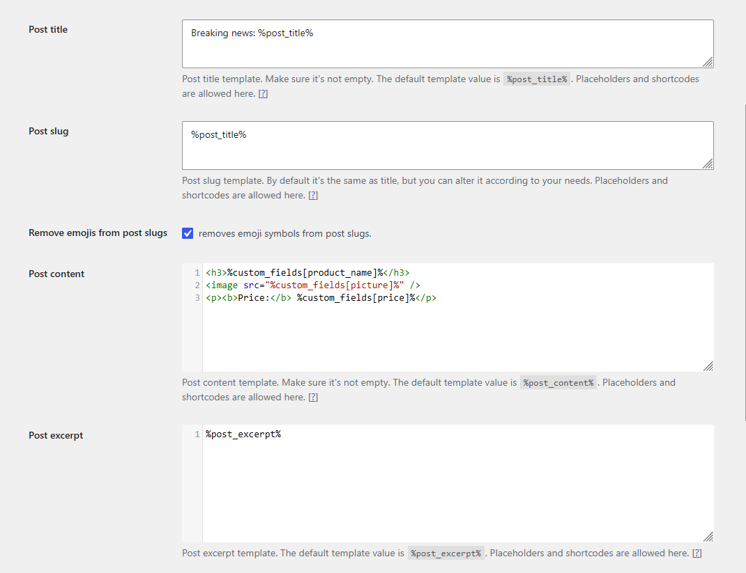 Post templates (CyberSEO Pro)