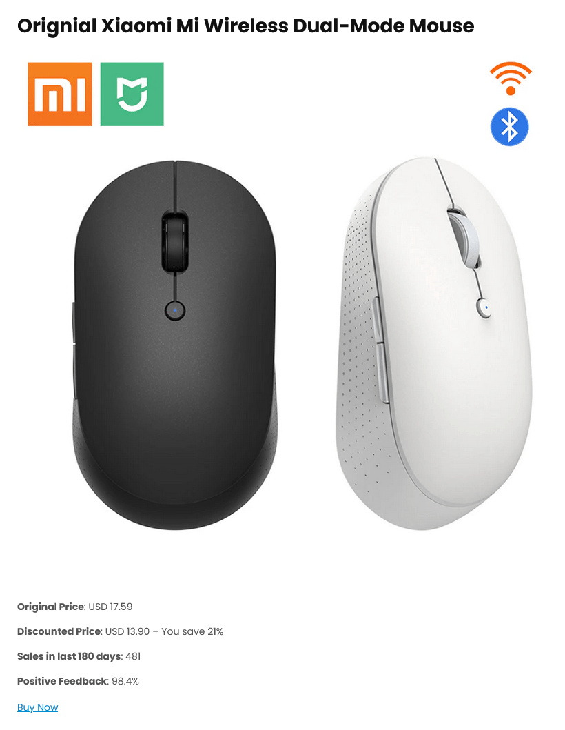 Orignial Xiaomi Mi Wireless Dual-Mode Mouse
