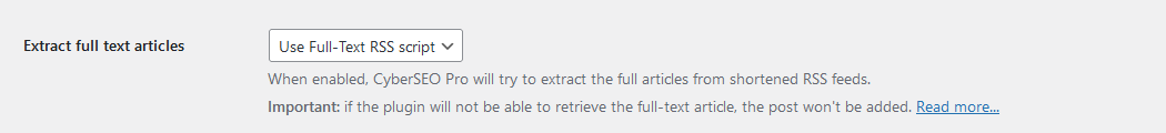 CyberSEO Pro with the Full-Text RSS API