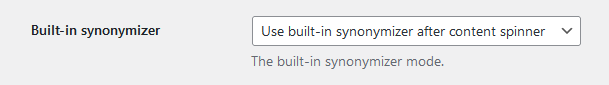 CyberSEO Pro built-in synonymizer