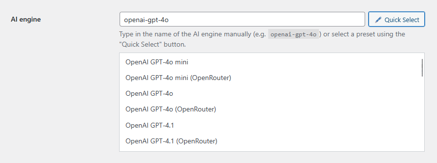 CyberSEO Pro - AI engine selection