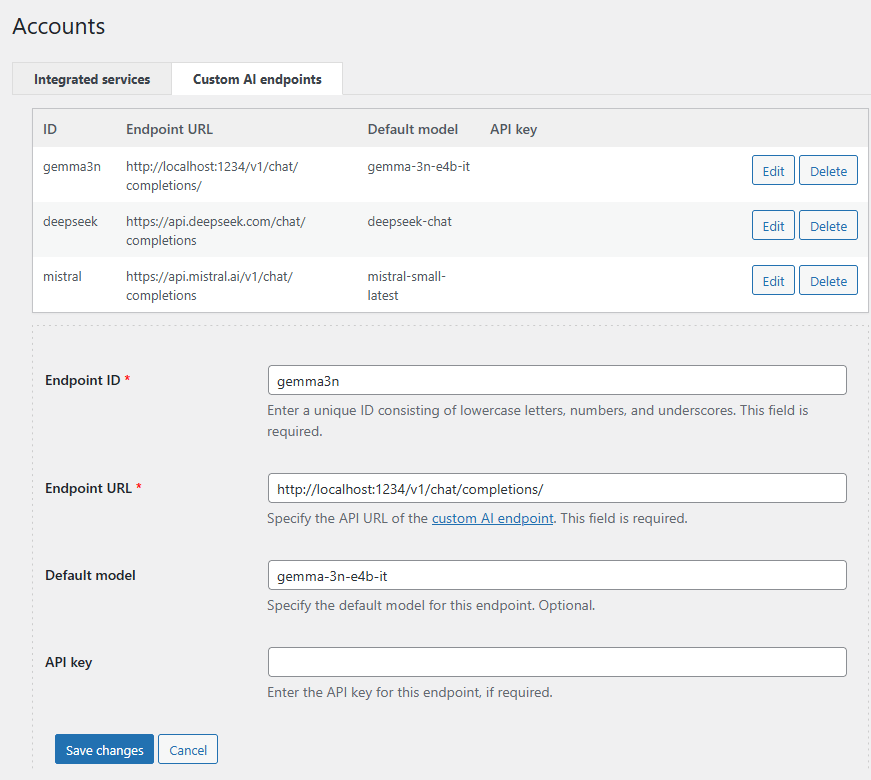 Connecting custom AI models to CyberSEO Pro - WordPress autoblogging plugin