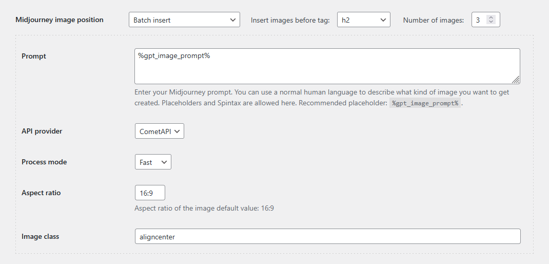 CyberSEO Pro - Midjourney image generation