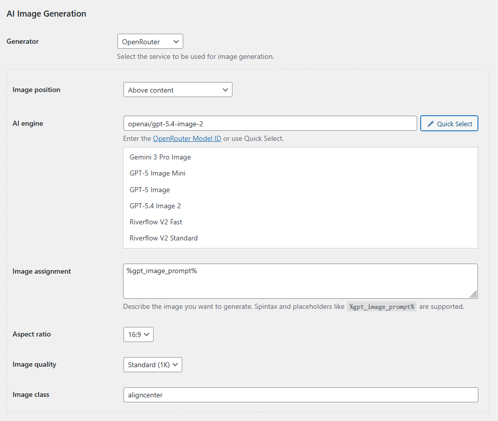 AI Image Generation in CyberSEO Pro
