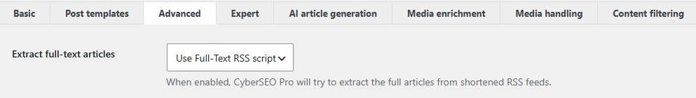 Use Full-Text RSS Script